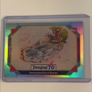 Topps Disneyland 70 Fantasyland Duck Bumps Holographic Trading Card - Blue